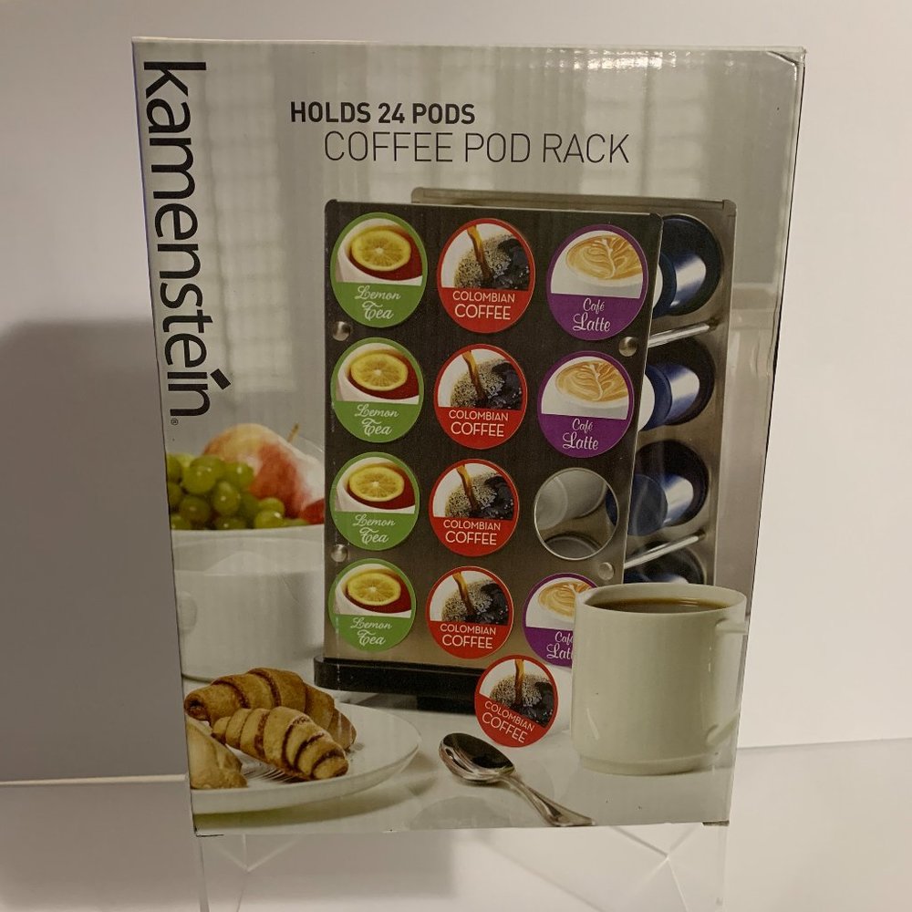 Kamenstein Revolving Rack 24 Coffee K Cup Pod Stand Organizer Holder Storage
